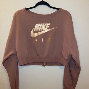 Nike rose gold cropped crew neck